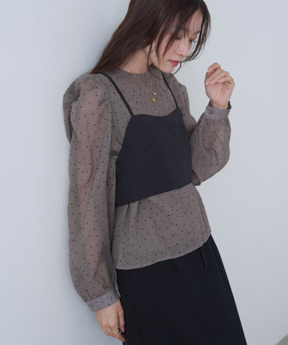ビスチェSETドットブラウス