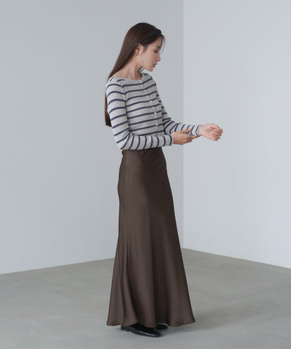 シアーボーダーニットカーディガン