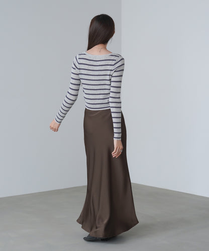 シアーボーダーニットカーディガン