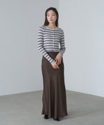 シアーボーダーニットカーディガン