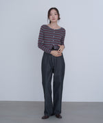 シアーボーダーニットカーディガン