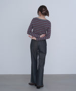 シアーボーダーニットカーディガン