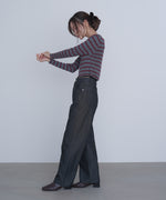 シアーボーダーニットカーディガン