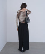 シアーボーダーニットカーディガン