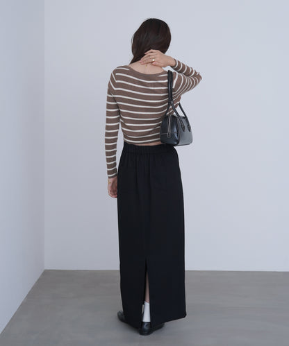 シアーボーダーニットカーディガン