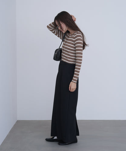 シアーボーダーニットカーディガン