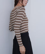 シアーボーダーニットカーディガン