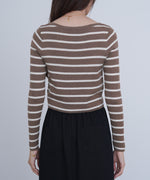 シアーボーダーニットカーディガン