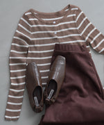 シアーボーダーニットカーディガン