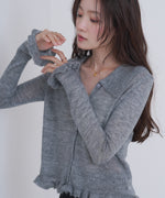 フリルニットカーディガン