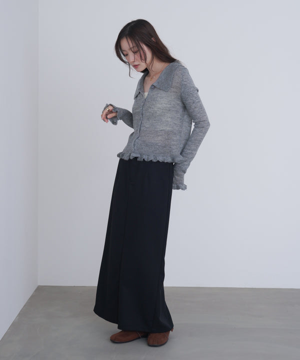 フリルニットカーディガン