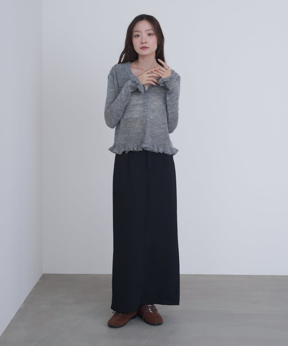 フリルニットカーディガン