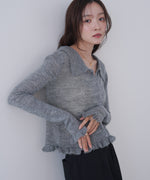 フリルニットカーディガン