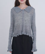 フリルニットカーディガン