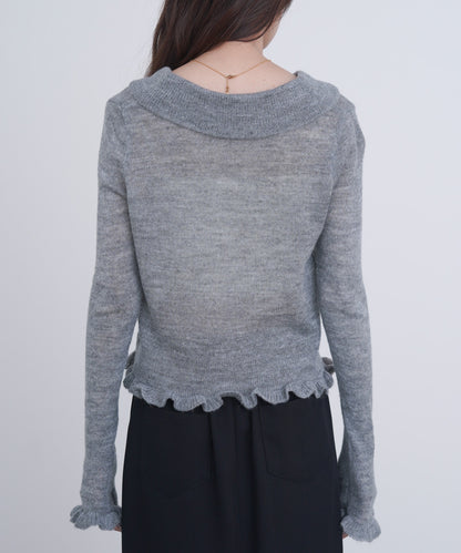 フリルニットカーディガン