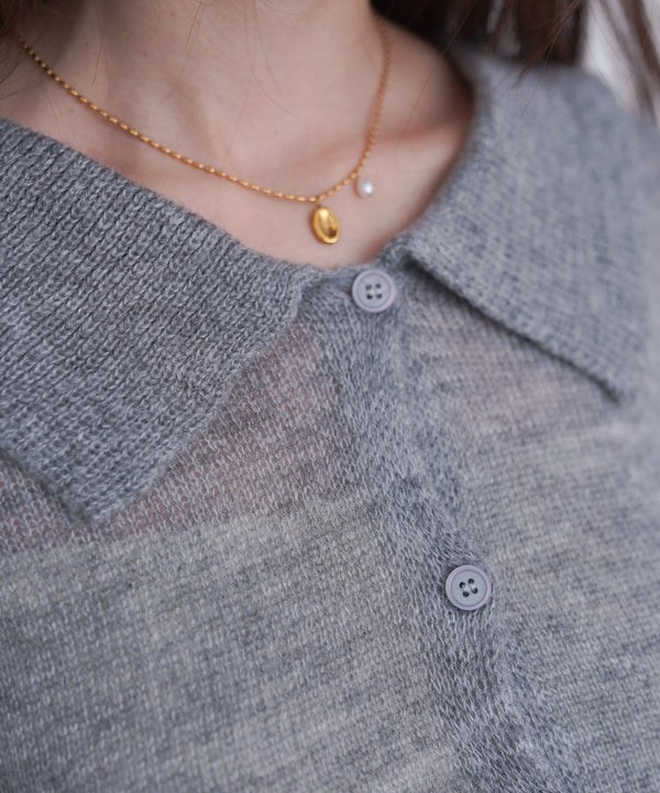 フリルニットカーディガン