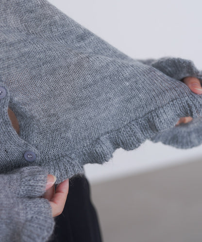 フリルニットカーディガン