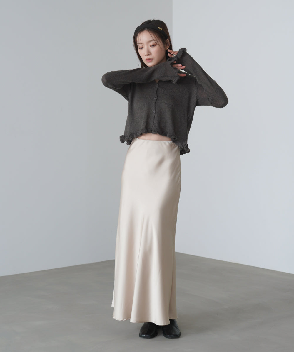 フリルニットカーディガン