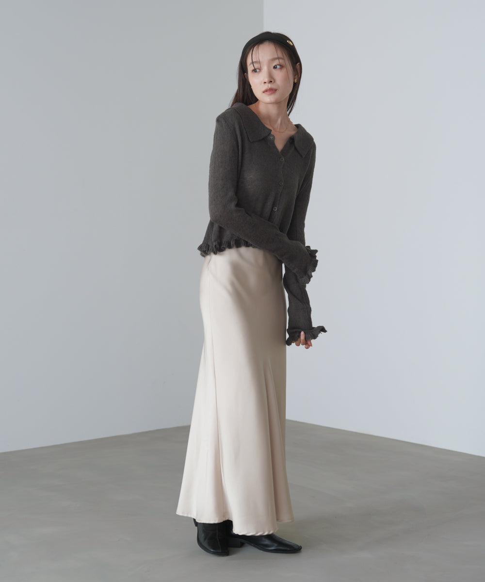 フリルニットカーディガン