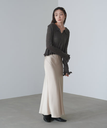 フリルニットカーディガン