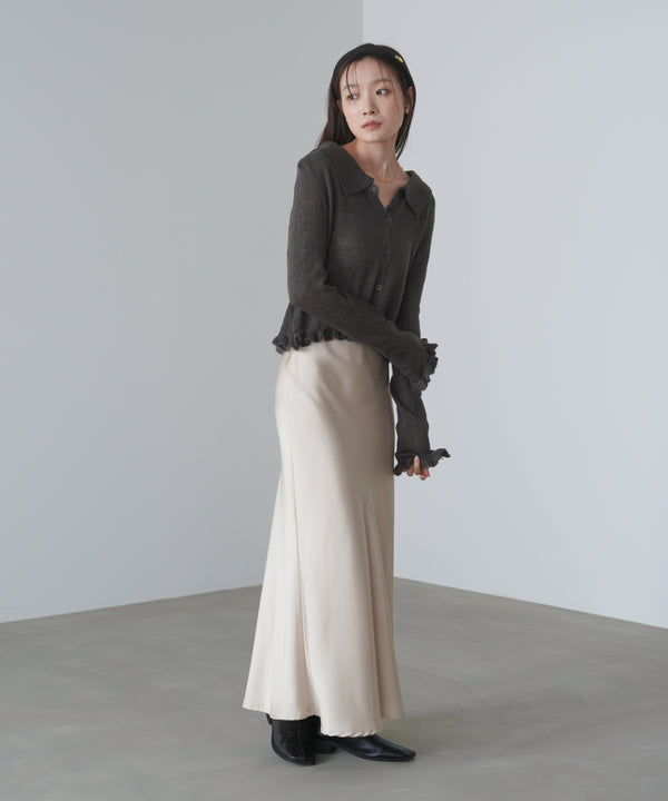 フリルニットカーディガン