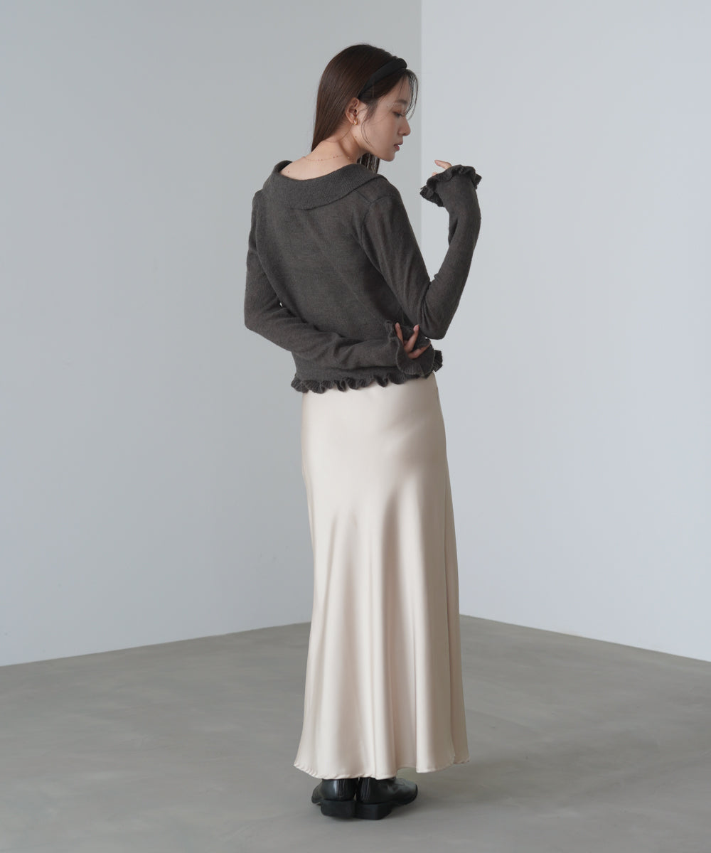 フリルニットカーディガン