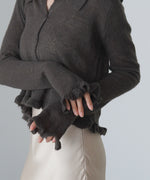 フリルニットカーディガン