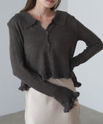 フリルニットカーディガン