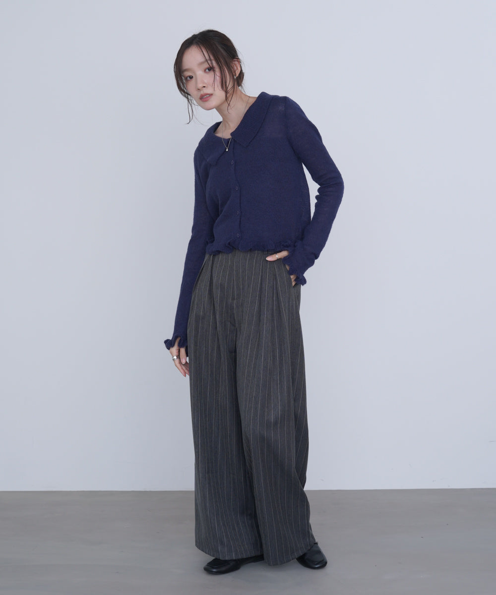 フリルニットカーディガン