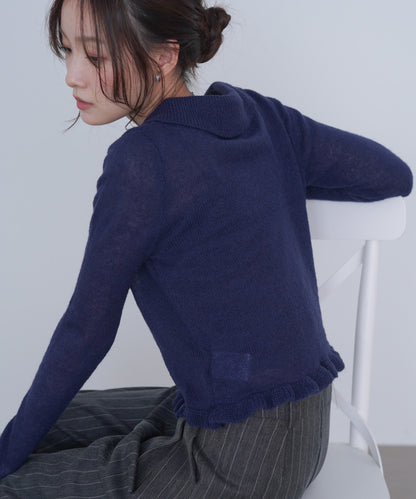 フリルニットカーディガン