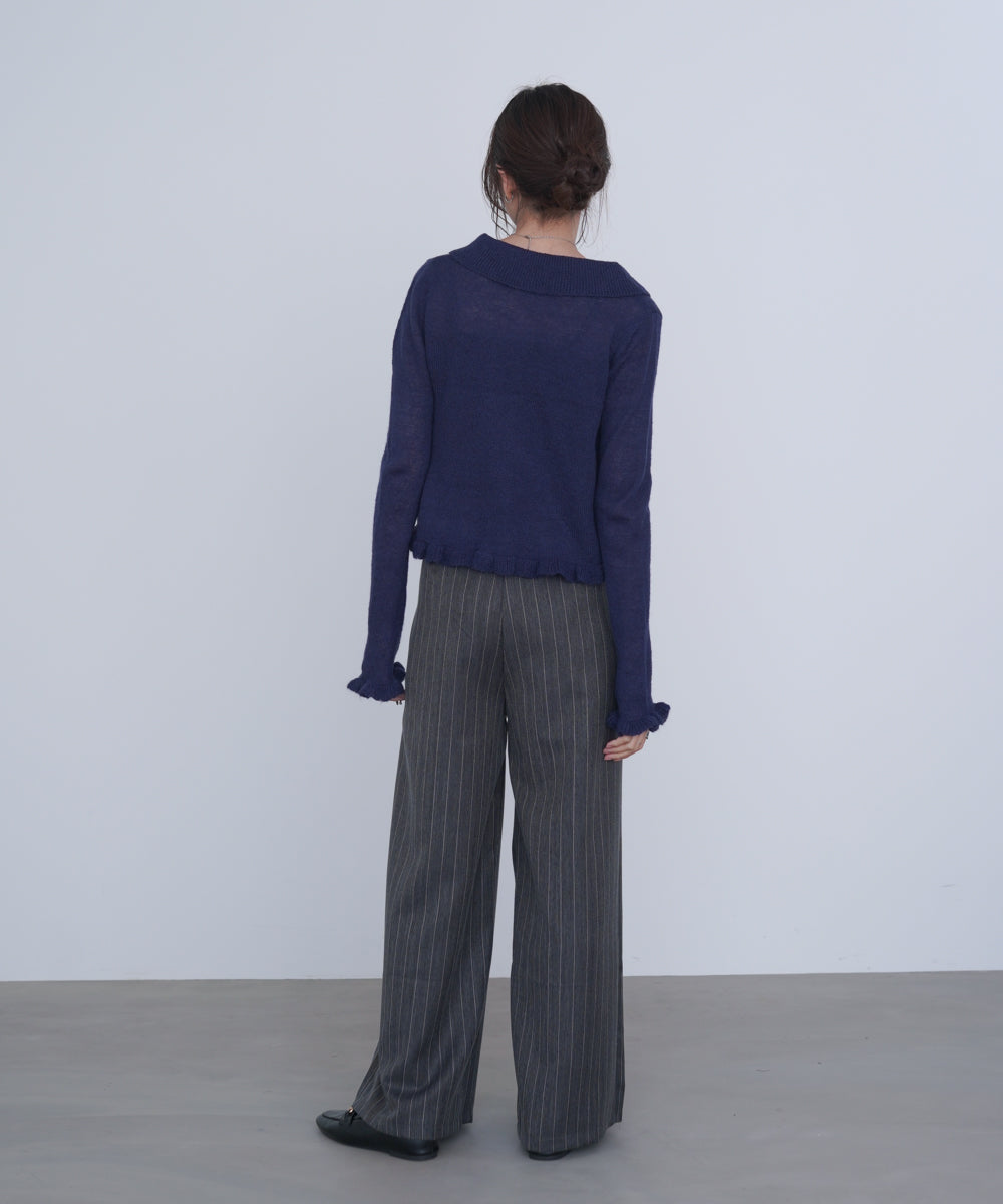 フリルニットカーディガン