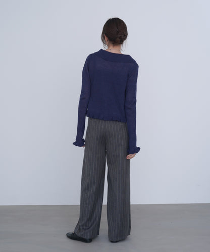 フリルニットカーディガン