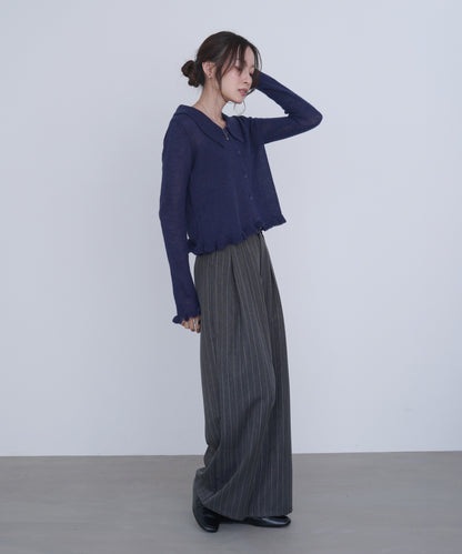 フリルニットカーディガン