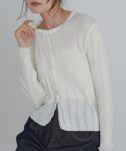 リボンカーディガン