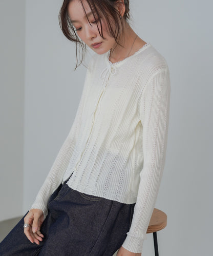 リボンカーディガン