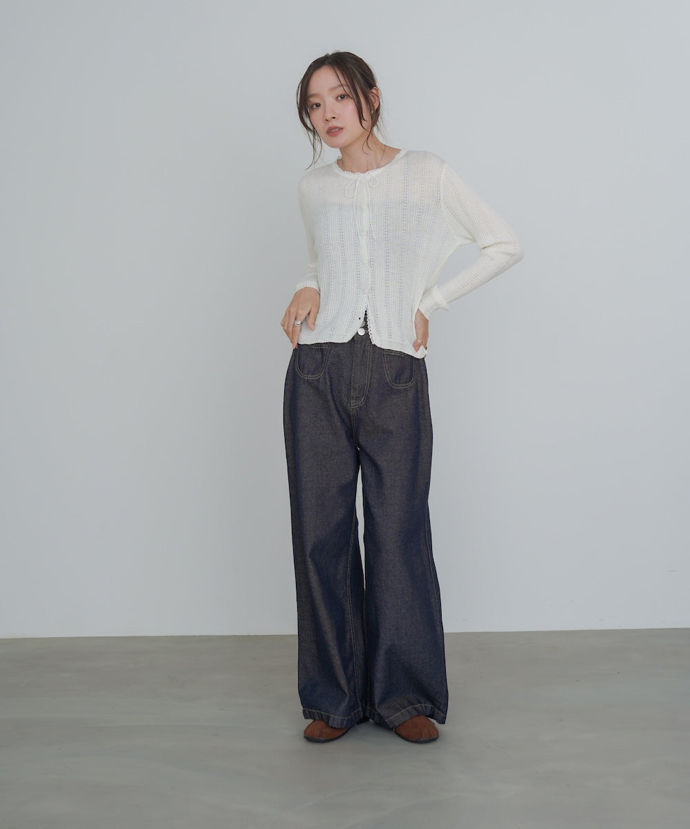 リボンカーディガン