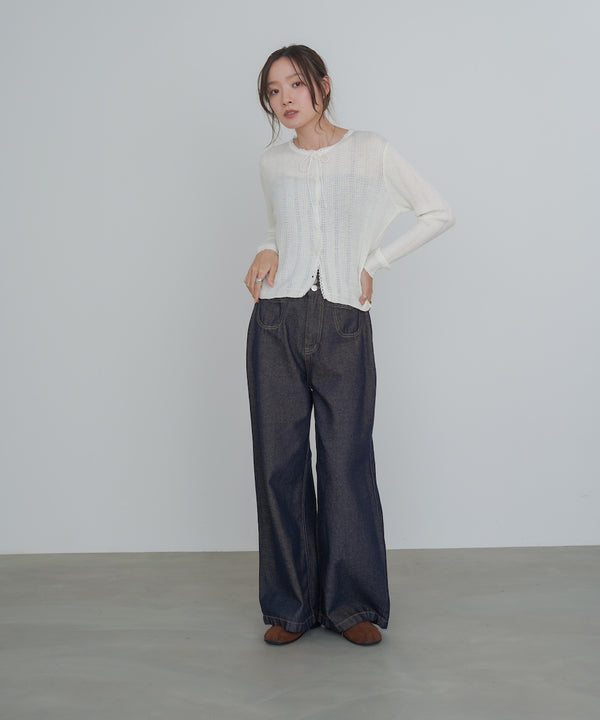 リボンカーディガン