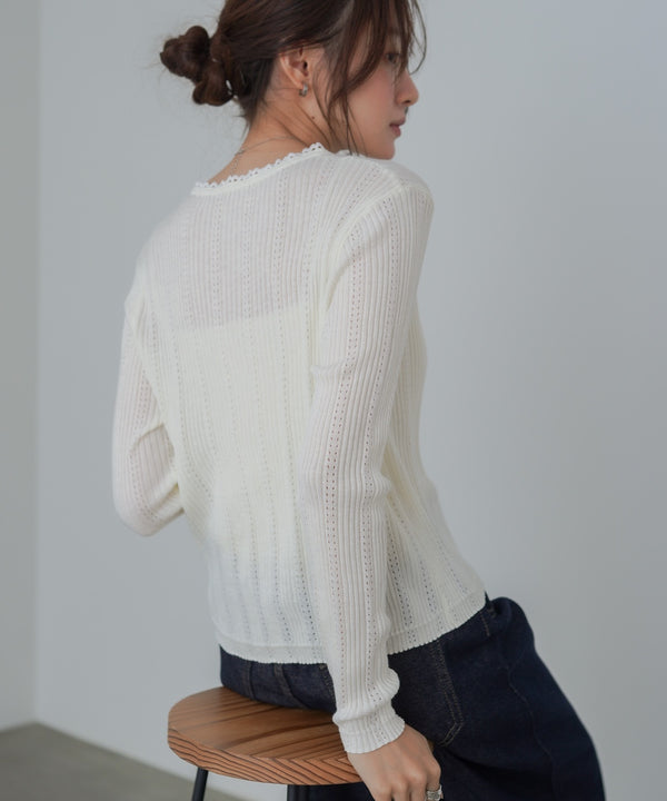 リボンカーディガン