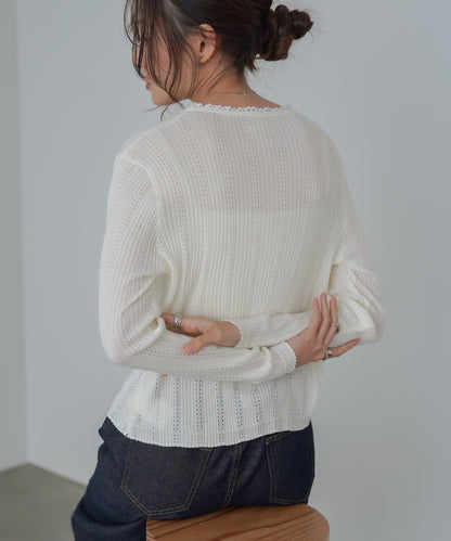 リボンカーディガン