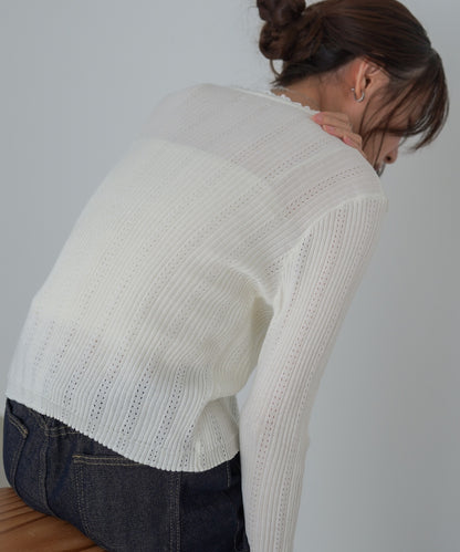 リボンカーディガン