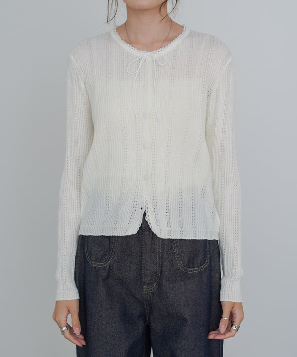 リボンカーディガン