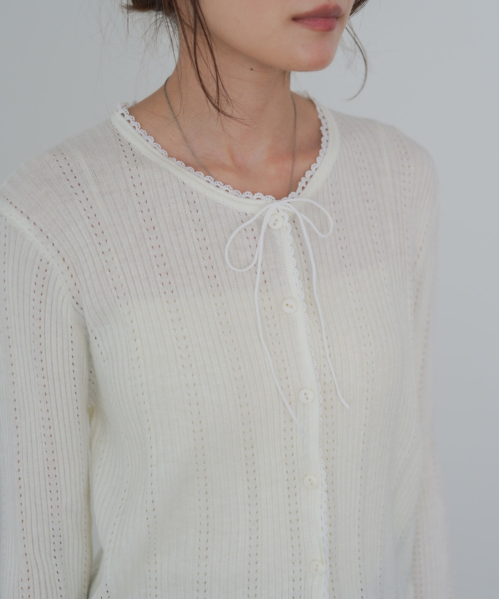 リボンカーディガン