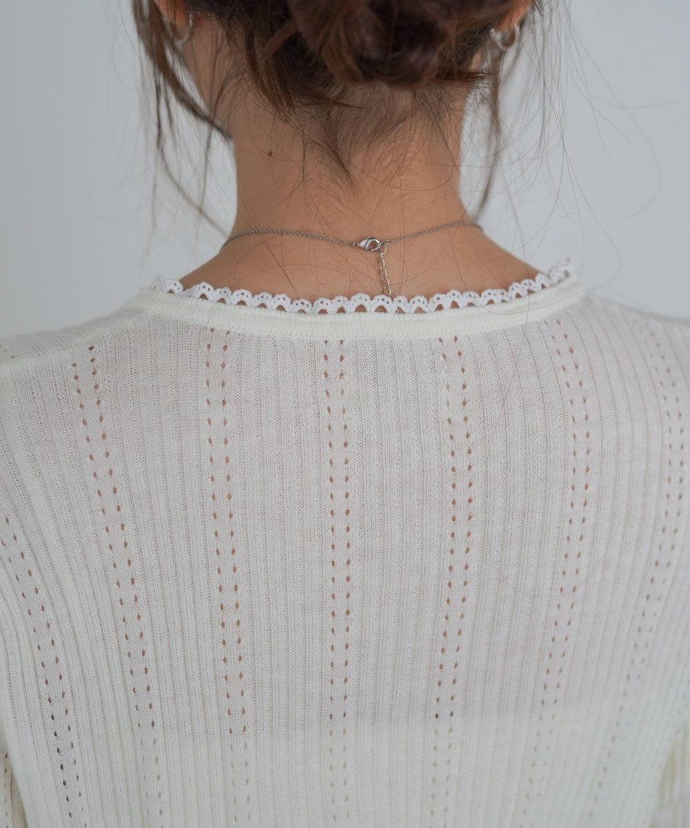 リボンカーディガン