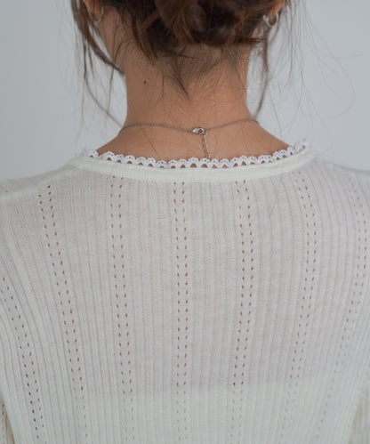 リボンカーディガン