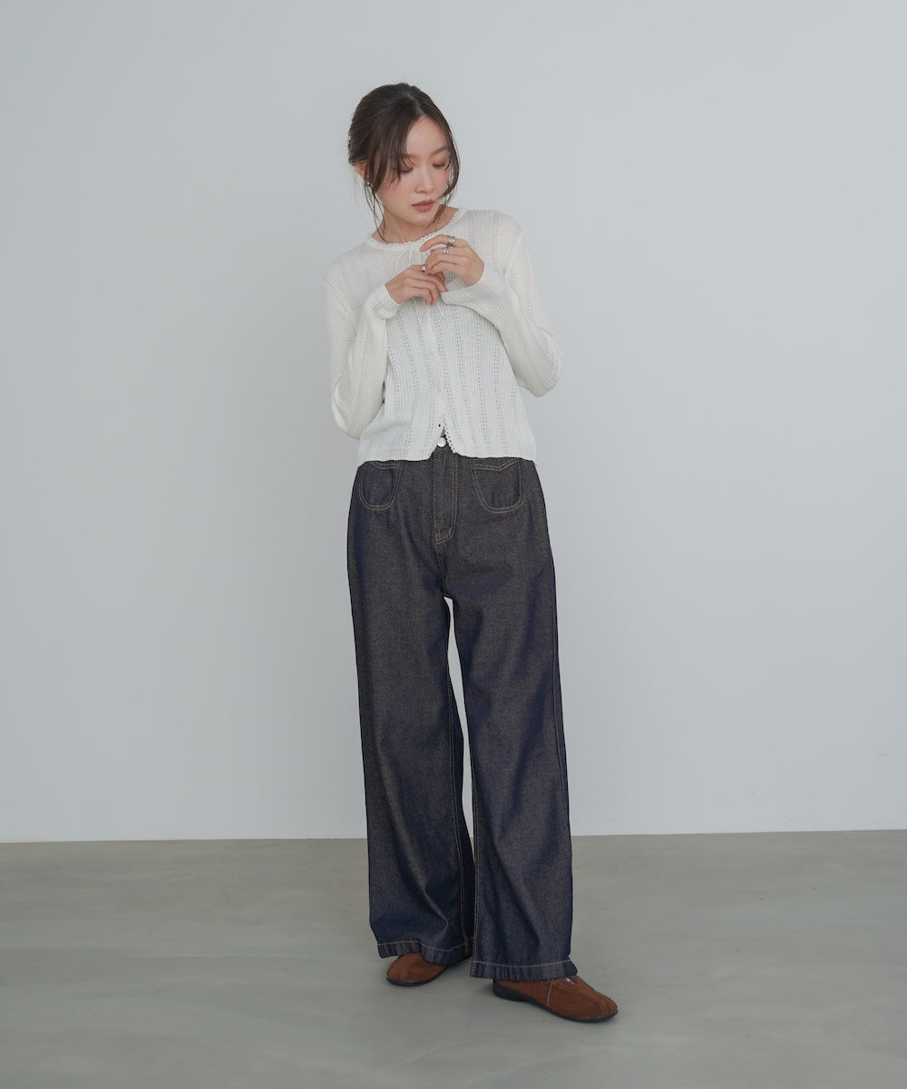 リボンカーディガン