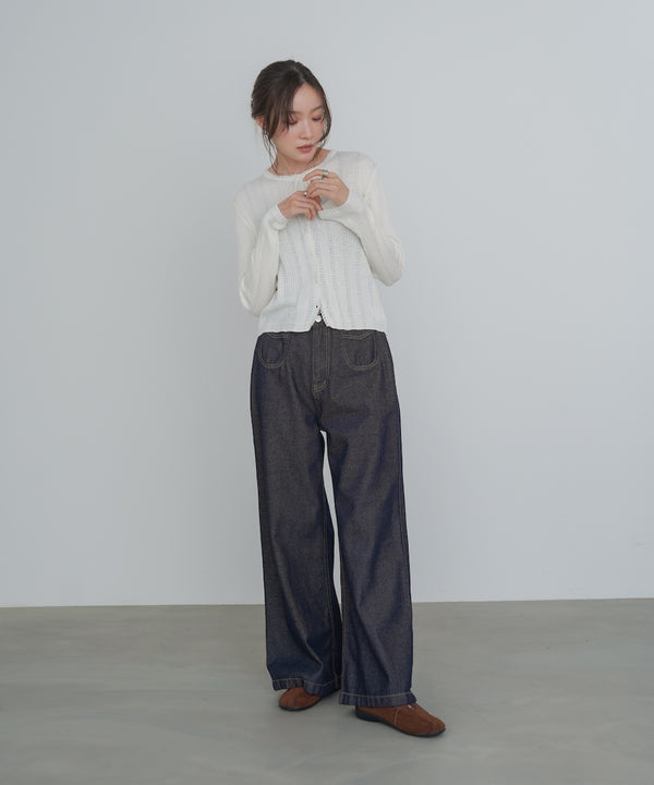 リボンカーディガン