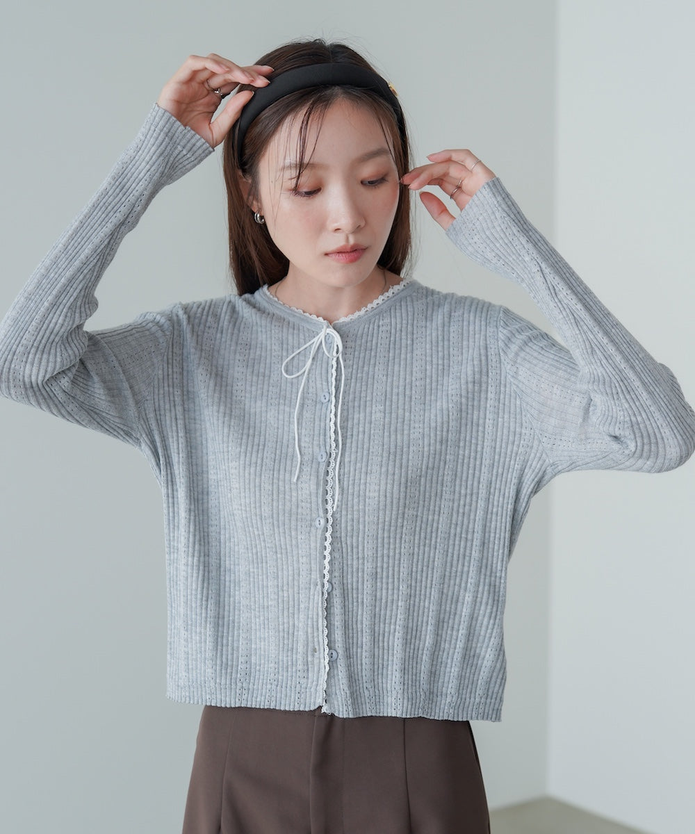リボンカーディガン