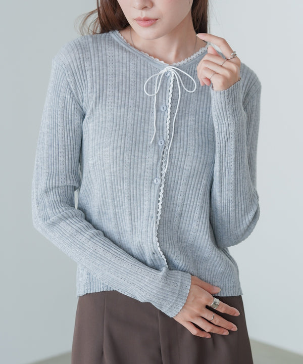 リボンカーディガン