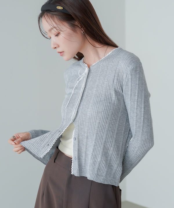 リボンカーディガン