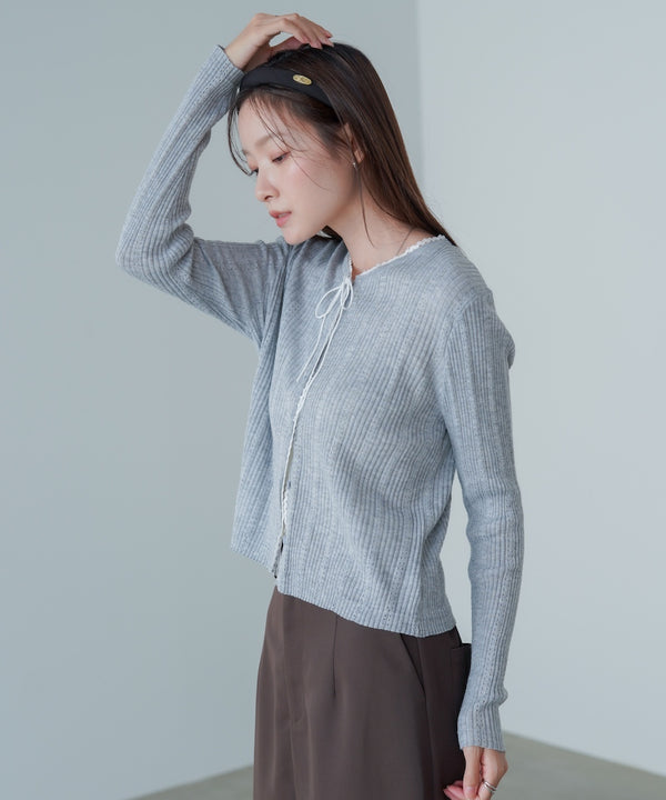 リボンカーディガン